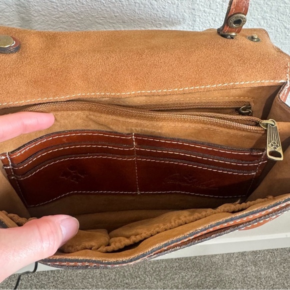 Patricia Nash Womens Lanza Crossbody Bag Tan Boho Western Leather Vaction - Picture 6 of 12